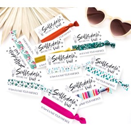 Pack of 10 Scottsdale Before the Veil, To have & to hold your hair back Hair Tie Favors (White Card Stock)