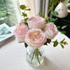 Bucoke Rose Artificial Flowers in vase, Vivid Faux Rose Flowers