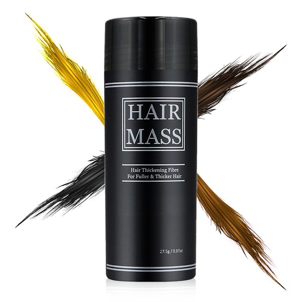 HAIR MASS | 27.5g Hair Thickening & Building Fibers for Thinning Hair | Natural Ingredients | Undetectable Fibres | Thin To Thicker Hair in Seconds | Unisex Hair Loss Concealer Fibre (Dark Blonde)
