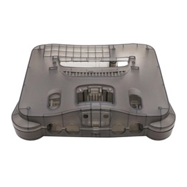 BITFUNX N64 Replacement Shell, Transparent Case Protective Housing for N64 Game Console All Version (Tran-Black)