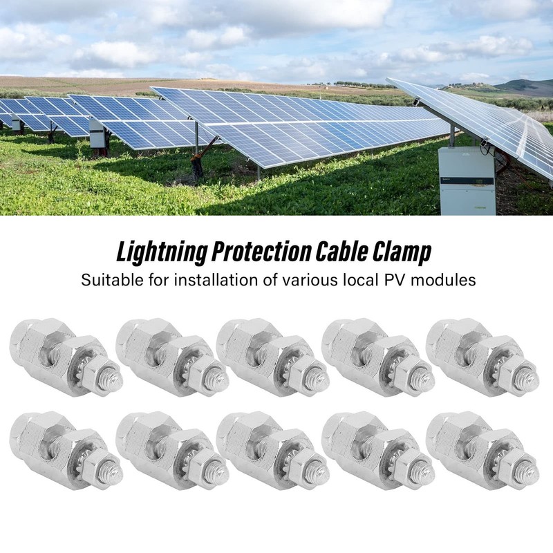 Cable Clamp, 10PCS Copper Solar Panel Cable Clip Solar Panel
