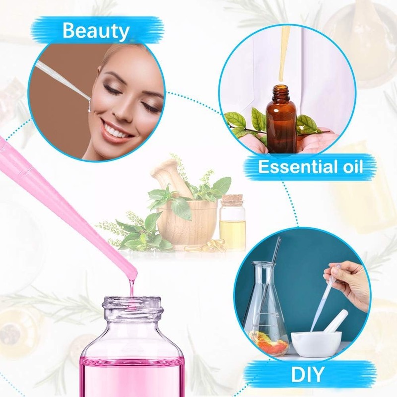 200pcs 3mL plastic dropper, transparent Pasteur disposable graduated dropper, for