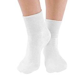 Buster Brown 6 Pair Women's White Elastic-Free Cotton Socks - Sock Size 11 - Fits Shoe Sizes 9.5-10.5