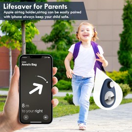 Airtag Holder for Kids Baby Toddler Hidden Anti-Emoval Airtag Case with Safety Pins Suitable for Kids Elderly Pets Backpack Luggage (Blue+Black)