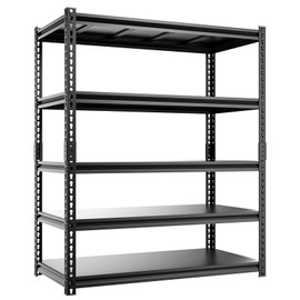 cynnda 5-Tier 40" W X 20" D X 72" H Storage Shelves 2800LBS Metal Garage Shelving Adjustable Heavy Duty Shelving Basement Industrial Garage Shelf Rack(Black)