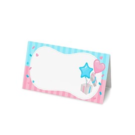 50 Gender Reveal Baby Shower Name Place Cards (Pack of 50) 8cm by 4cm Table Cards Name Place Cards for Baby Showers Gender Reveal Parties Party Decoration
