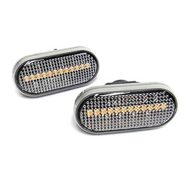 RZG 2x Clear Lens Side Indicator Amber LED Marker Repeater Light For Clio I II Kangoo Megane I Master II Trafic II Twingo Fortwo 453
