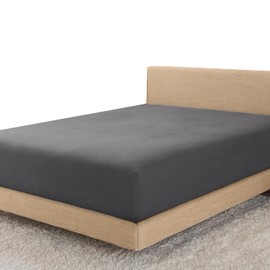 Linens World Egyptian Cotton Fitted Sheets Breathable, Anti Wrinkle 40cm Deep Pocket 200 Thread Count Single Bed Sheets Black Bedding & Linen- Single Bedding 90 X 190 CM Single Fitted Sheet