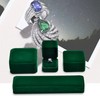Oirlv Dark Green Velvet Ring Box Luxury Ring Box Flip