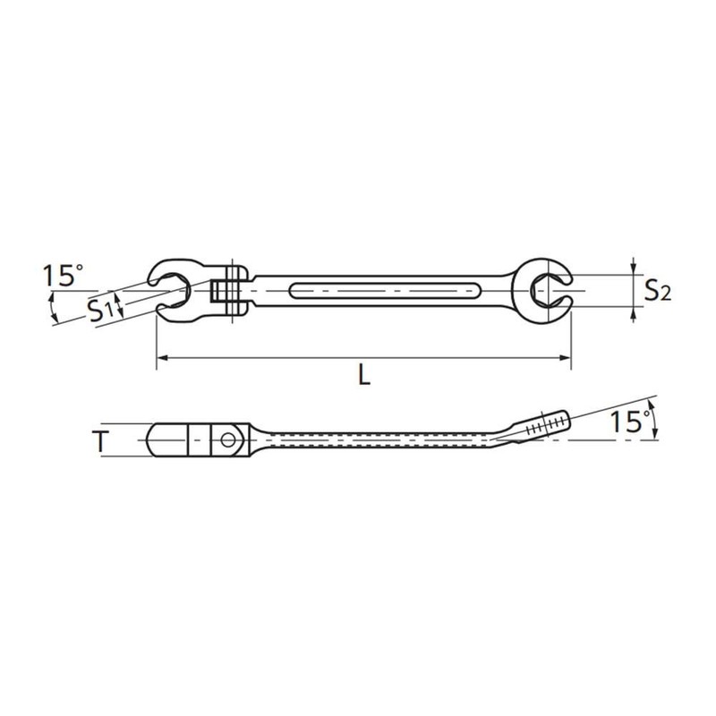 Kyoto Machine Tools (KTC) Oscillating Brake Pipe Glasses Wrench MZF-10