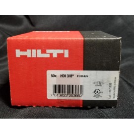 Hilti 336426 HDI 3/8" Drop-In Threaded Concrete Anchors Box of 50 NEW