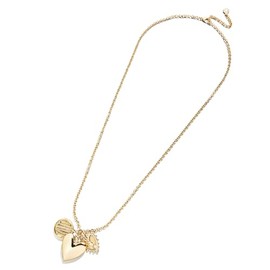 BaubleBar Heart Charm Necklace - Clear/Gold
