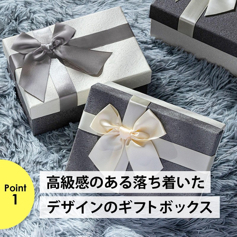 NYANDELMO Gift Box Gift Box Wrapping Ribbon Box (White C)