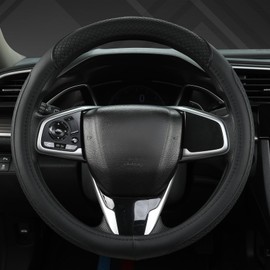West Llama Customized Auto Car Steering Wheel Cover for Honda Accord Civic CR-V HR-V Pilot Fit Passport Odyssey 14.5-15inch(Black-Standard Size)