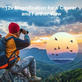 Usogood 12X50 Monocular Telescope, Monoculars for Adults High Power with BAK4 Prisms and FMC Lens, Compact Life Waterproof Monocular for Bird Watching Gifts Hiking Camping with Hand Strap