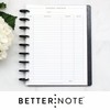 BetterNote Finance Refill Forms for Disc Notebooks, Fits Levenger Circa,