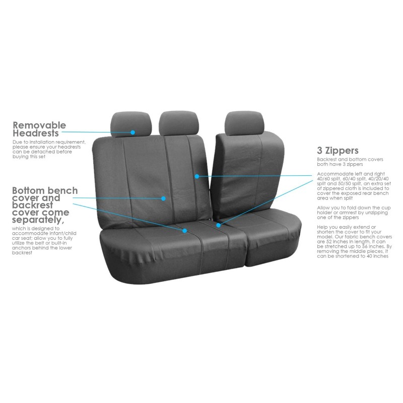 The Quality Cover Gray Deluxe Perforated Leatherette 7Seater 3 Row