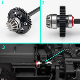 BRKRC Steel Main Gear 0.5M 44T 48T RC Spur Gear for Arrma 1/18 Granite Grom Typhon Grom 1/14 Mini Mojave Grom 2S 1/12 Losi Nascar Upgrade (48T)