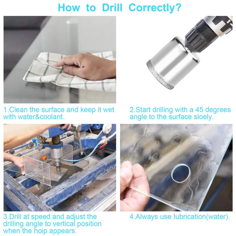 15 Pcs Diamond Drill Bits for Ceramic, Diamond Hole Saw