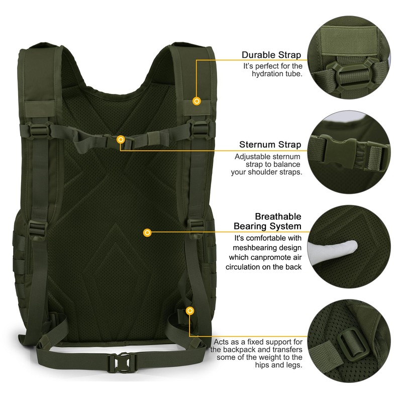 Mardingtop - Mochilas tácticas Molle de 25 litros para senderismo,