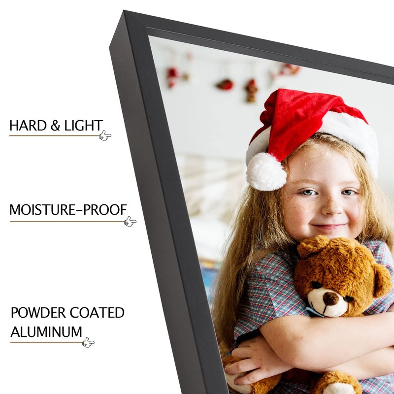 16x24 Inch Poster Frame, Plexiglass, Set of 2, Black Snap