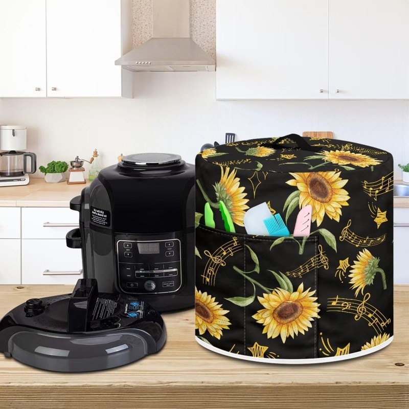 Suobstales Sunflower Print Dust Cover for 6 Quart Instant Pot,