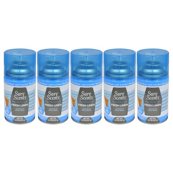 Sure Scents FRESH LINEN Automatic Spray Refill 4.5OZ (5 PACK)