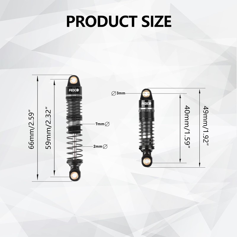 FEDCO DSS18 TRX4M Shocks 59MM Oil-Filled Shock Absorber CNC Long