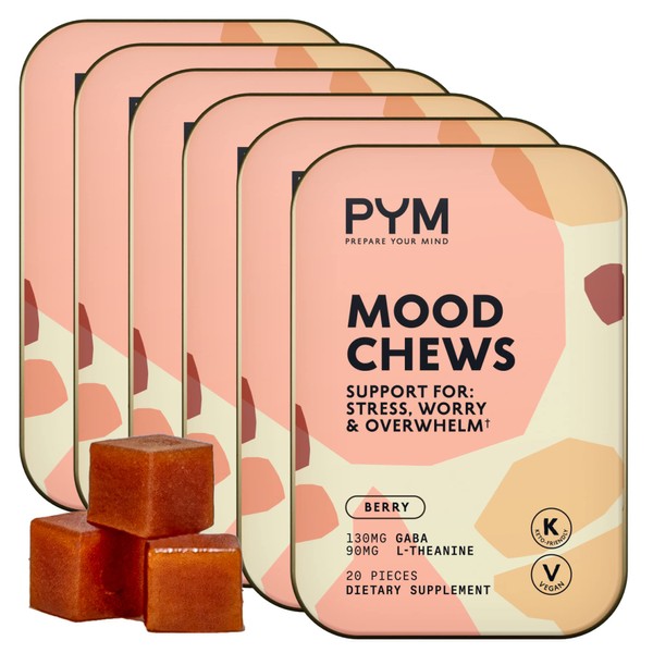 PYM Berry Mood Chews Support for Stress, Worry & Overwhelm,