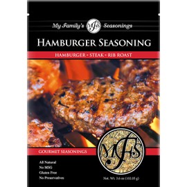 My Family’s Hamburger Seasoning – No MSG and Gluten Free Spices – Burger Spices and Seasonings – Steak Seasoning for Grilling – Dry Rubs for Smoking and Grilling - 3.6 oz Resealable Pack
