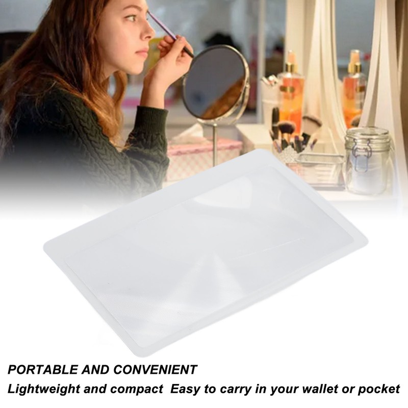 20 Sheet Credit Card Size 3X Magnifiers Portable Transparent Pocket