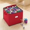 Tiny Tim Totes 83-DT5535 Red Holiday Ornament Storage Chest Holds