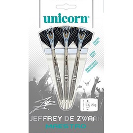 Unicorn Unisex 90% - Chris Dobey Unicorn Maestro 90 Tungsten Jeffrey De Zwaan Steel Tip Darts, Silver, 25g UK