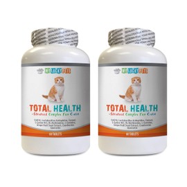 MY LUCKY PETS LLC cat Urinary Infection - CAT Total Health Formula - Hair Skin Teeth Eye Urinary Health - Immune Boost - Vitamin c for Cats - 2 Bottles (120 Tablets)