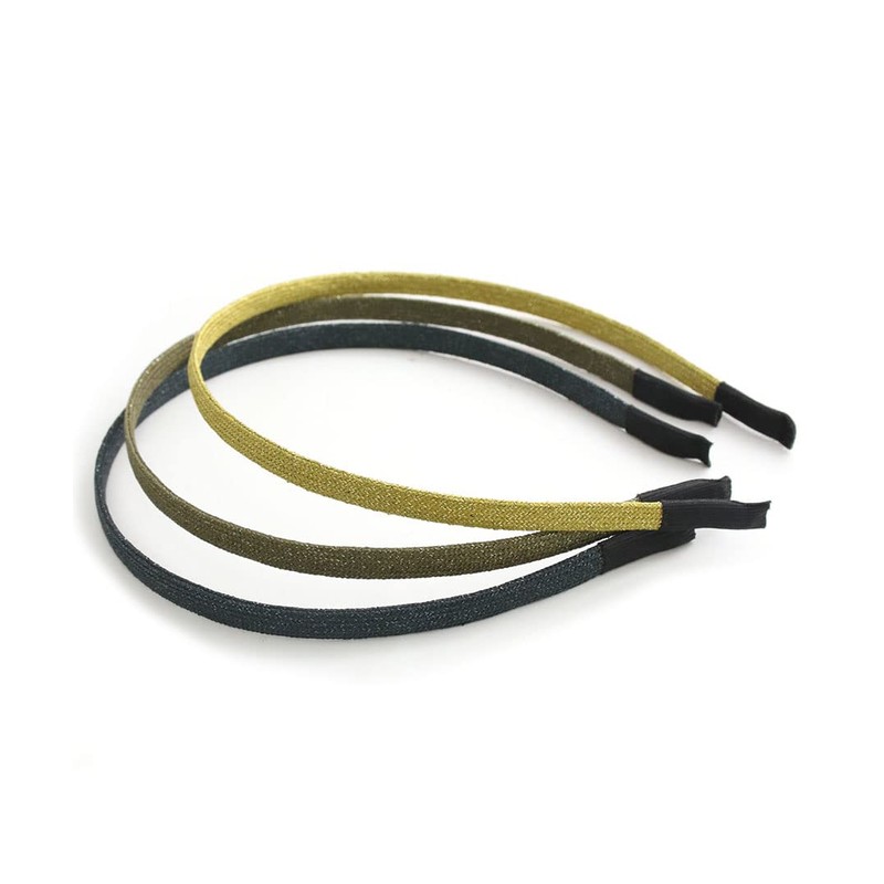 Vingtaine HK-273-BR- Headband with Glitter Thin Solid Color Delicate Office