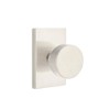 Passage Set, Modern Rectangle Rosette, Modern Round Knob, Satin Nickel