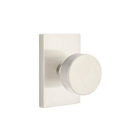 Passage Set, Modern Rectangle Rosette, Modern Round Knob, Satin Nickel