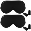 Asla Premium Silk Sleep Mask Pure Black + Earplugs, 2-Set / 애슬라 프리미엄 실크 수면안대 퓨어블랙 + 귀마개, 2세트