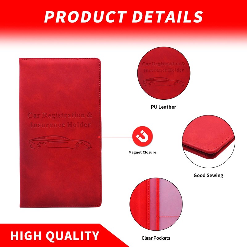 ZYHW Car Registration and Insurance Card Holder - Vehicle Glove