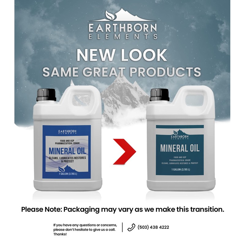 Earthborn Elements Mineral Oil 64 fl oz, Pure & Undiluted,