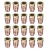 sourcing map 25Pcs Threaded Inserts, 3/8"-16x1" Zinc Alloy Hex-Flanged Nut