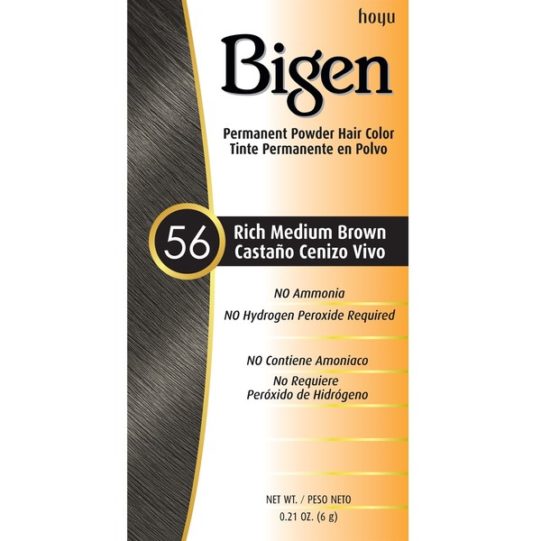 Bigen Powder Hair Color #56 Rich Medium Brown 0.21oz (3 Pack)