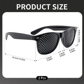 Verazquy 2-Piece Eyeglass Frames Vision Correction Training Vision Improvement Relaxation – Anti-Fatigue Mesh Strap Small Holes Unisex Durable Full-Frame Pinhole Distance Care Exercise Frame