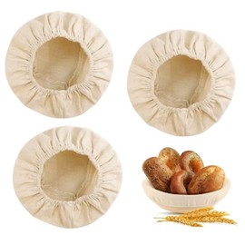 3 Pcs Banneton Bread Proofing Basket Cloth Liners, Round 10 inch Banneton Liner, Sourdough Bread Baking Supplies-Bread Proofing Cover for Fermented bread