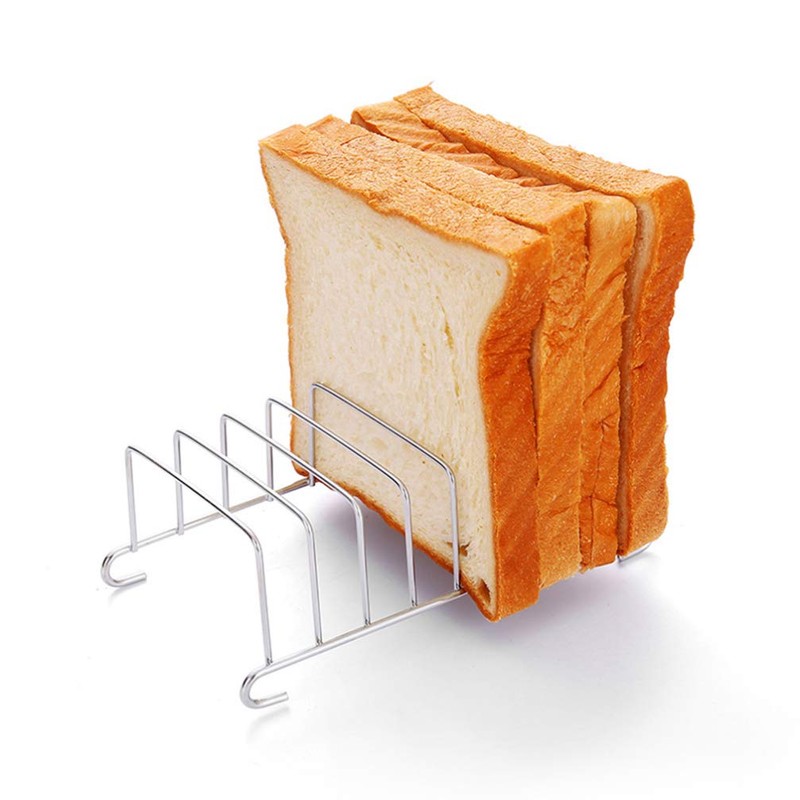 HEMOTON 2pcs Toast Stand Bread Holder Stainless Steel Serving Toast