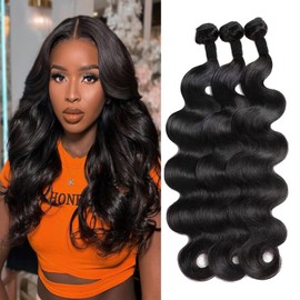12A Unprocessed Brazilian Human Hair Body Wave human hair bundles 3 Bundles 14 16 18 Inch 300g/Pack Natural Black soft Smooth Double Weft Quick Weft Extensions for Women