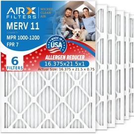 AIRX FILTERS WICKED CLEAN AIR. 16.375x21.5x1 Air Filter MERV 11 Electrostatic Pleated Air Conditioner Filter 6 Pack HVAC AC Furnace Filters