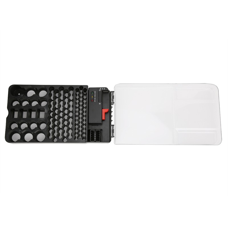 Multi Functional 104 Grids 3 Lights Battery Storage Case Organizer