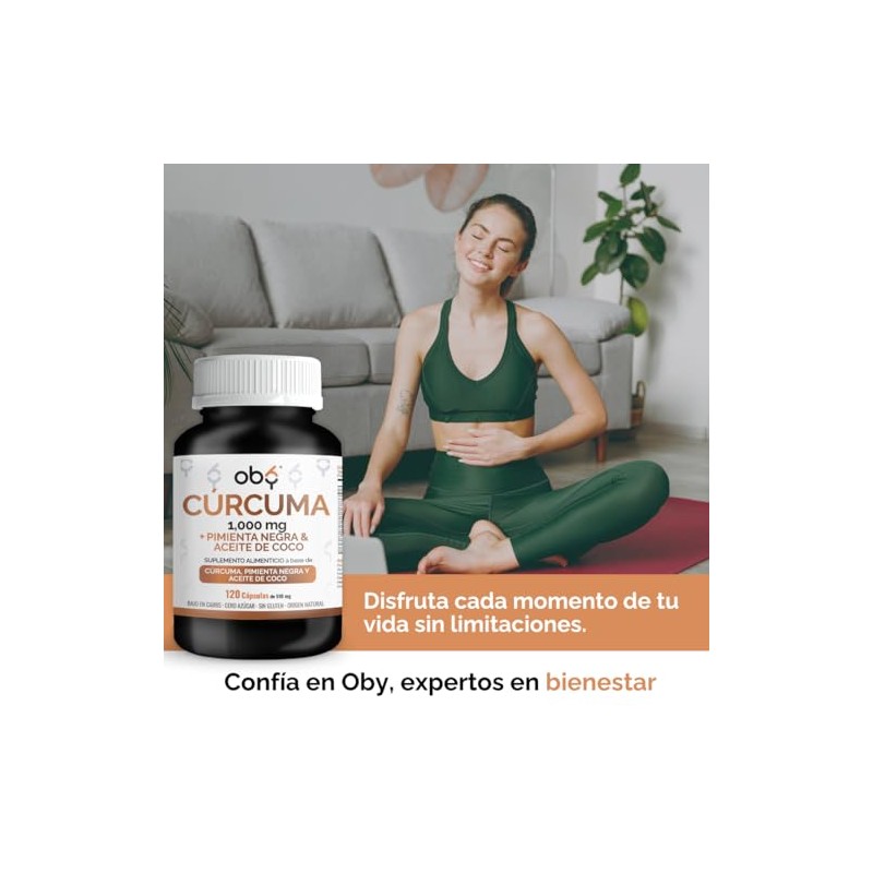 OBY Curcuma 1000 mg | Curcuma Capsulas con Pimienta Negra