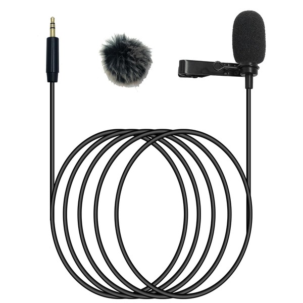 NewTH Lavalier Lapel Microphone Condenser Mic Condenser Wired Clip On